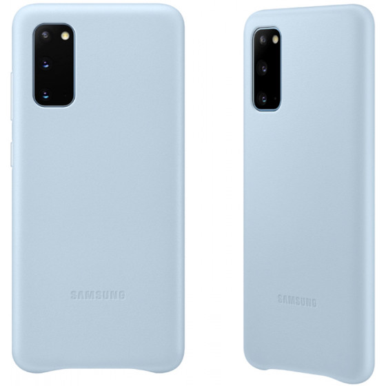 SAMSUNG ���� ��� S20 G980 LEATHER COVER SKY BLUE - (EF-VG980LLEGEU)