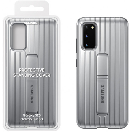 SAMSUNG ���� ��� S20 G980 PROTECTIVE STANDING COVER SILVER - (EF-RG980CSEGEU)