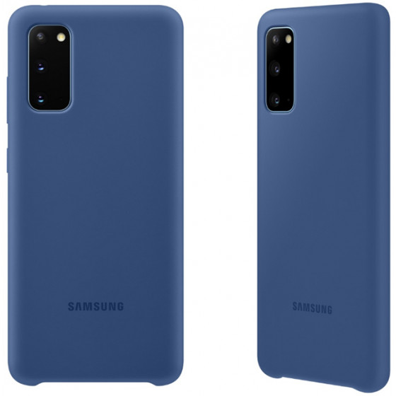 SAMSUNG ���� ��� S20 G980 SILICONE COVER NAVY BLUE - (EF-PG980TNEGEU)
