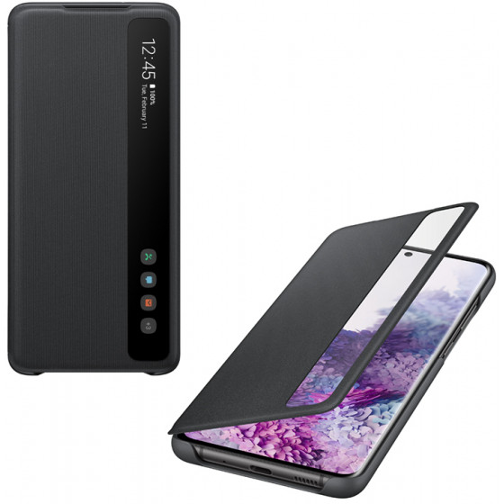 SAMSUNG ���� ��� S20 PLUS G985 CLEAR VIEW STANDING BLACK - (EF-ZG985CBEGEU)