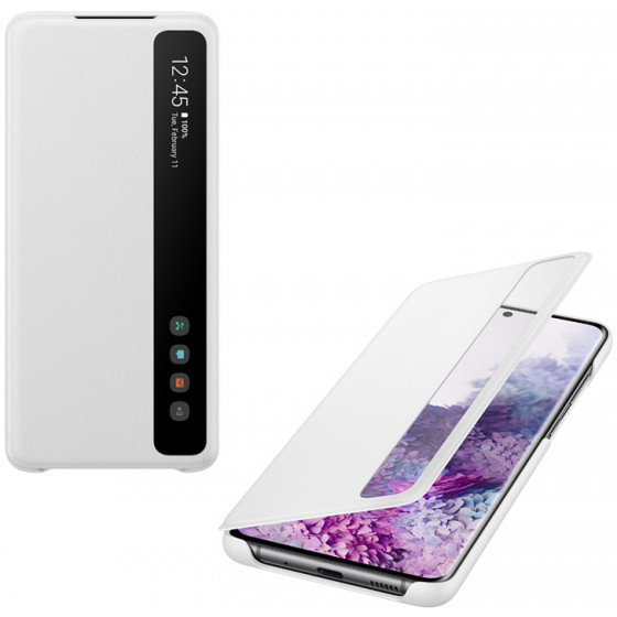 SAMSUNG ���� ��� S20 PLUS G985 CLEAR VIEW STANDING WHITE - (EF-ZG985CWEGEU)