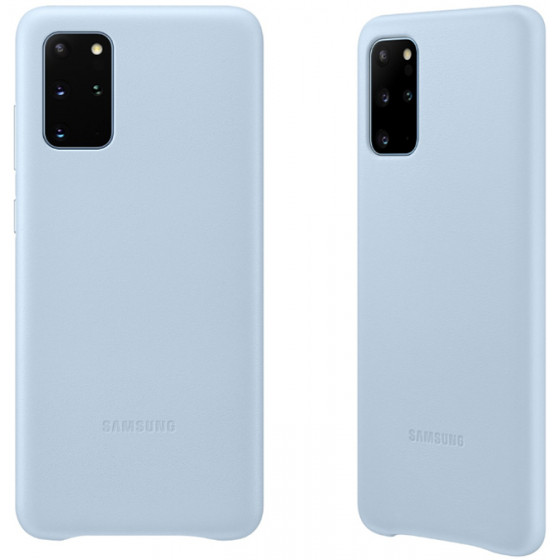 SAMSUNG ���� ��� S20 PLUS G985 LEATHER COVER SKY BLUE - (EF-VG985LLEGEU)