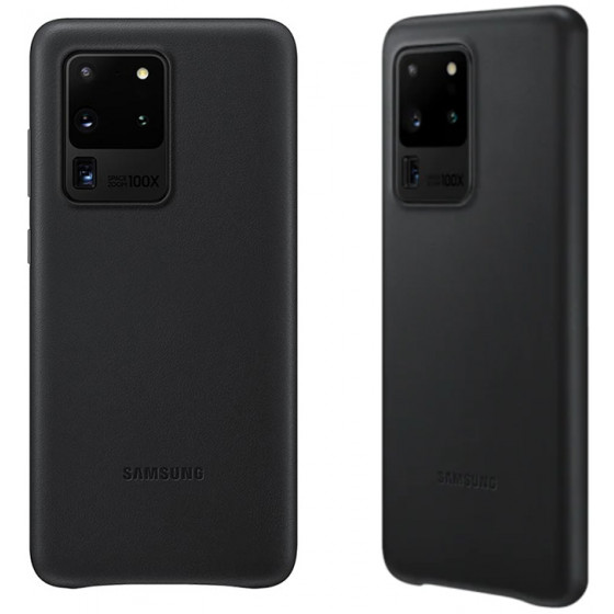 SAMSUNG ���� ��� S20 ULTRA G988 LEATHER COVER BLACK - (EF-VG988LBEGEU)