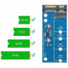 POWERTECH CONVERTER SATA 22PIN �� M.2 SSD 2230/2242/2260/2280 - (TOOL-0019)