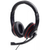 GEMBIRD JACK STEREO HEADSET BLACK WITH RED RING - (MHS-03-BKRD)