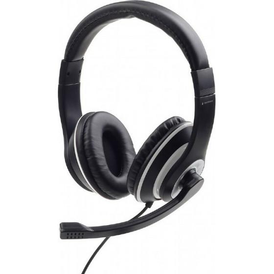 GEMBIRD JACK STEREO HEADSET BLACK WITH WHITE RING - (MHS-03-BKWT)