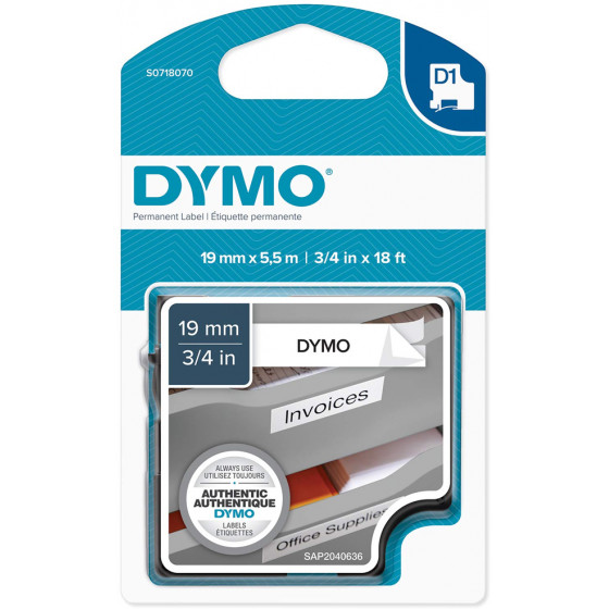 DYMO D1 ������ ������������� Permanent Polyestertape 19mm x 5.5m ����� �������� �� ����� ����� - (S0718070)
