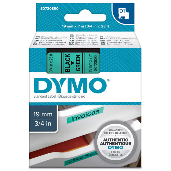 DYMO Standard 45809 ������ ������������� 19 mm x 7 m black on green - (S0720890)