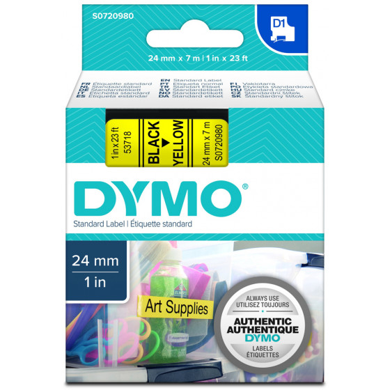 DYMO Standard 53718 ������ ������������� 24 mm x 7 m black on yellow - (S0720980)