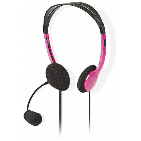 NEDIS PC Headset On-Ear 2x 3.5 mm Connectors 2.0 m Pink - (CHST100PK)