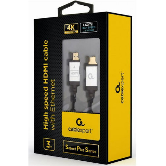CABLEXPERT 4K HIGH SPEED HDMI CABLE WITH ETHERNET SELECT PLUS SERIES 3M - (CCB-HDMIL-3M)
