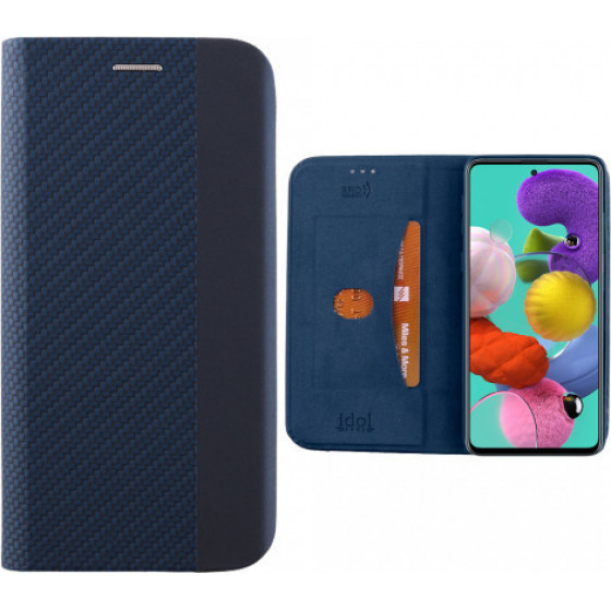 IDOL 1991 ���� ��� SAMSUNG A51 A515 ELITE ANTI-RFID BOOK STAND BLUE - (5205308257780)