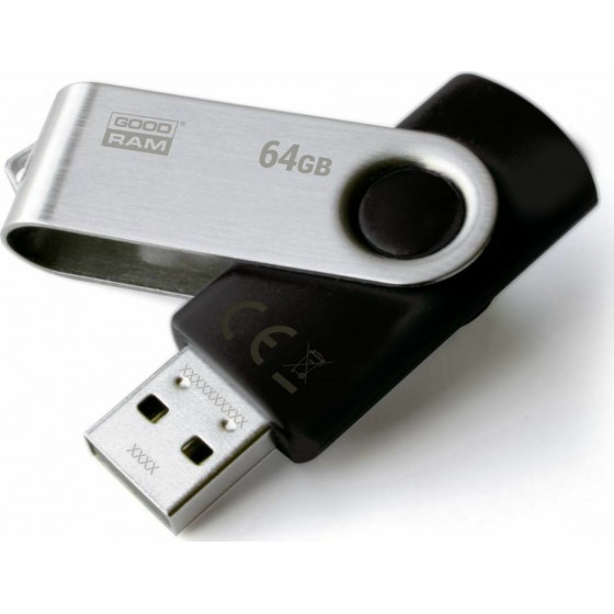 GOODRAM USB 2.0 FLASH DRIVE 64GB UTS2 BLACK - (UTS2-0640K0R11)