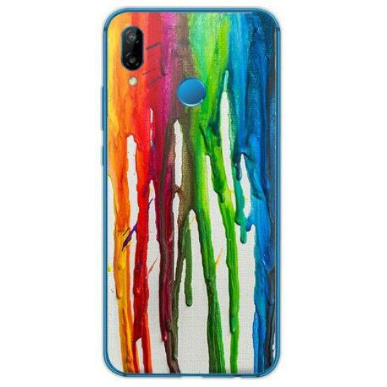 INOS ���� TPU ��� Huawei P Smart 2019 Art Theme Vertical Watercolor - (5205598120641)