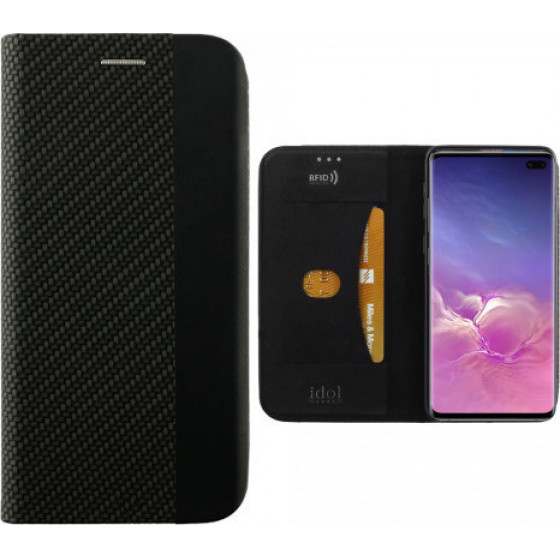 IDOL 1991 ���� ��� SAMSUNG S10 G973 ELITE ANTI-RFID BOOK STAND BLACK - (5205308259821)