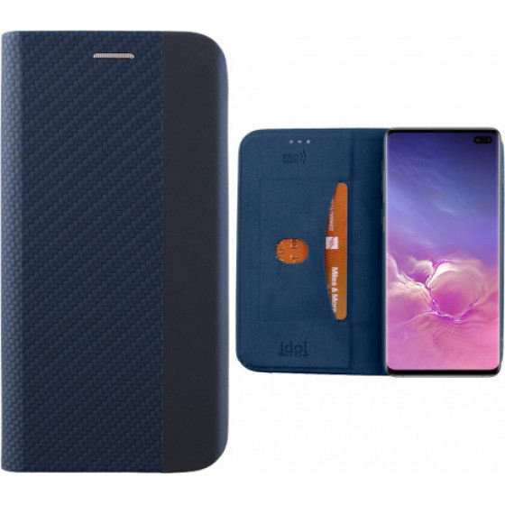 IDOL 1991 ���� ��� SAMSUNG S10 PLUS G975 ELITE ANTI-RFID BOOK STAND BLUE - (5205308259852)