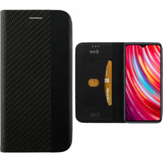 IDOL 1991 ���� ��� XIAOMI REDMI NOTE 8 PRO ELITE ANTI-RFID BOOK STAND BLACK - (5205308259982)