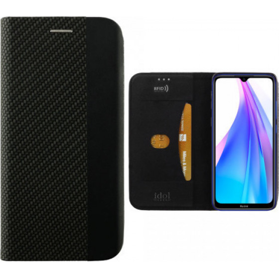 IDOL 1991 ���� ��� XIAOMI REDMI NOTE 8T ELITE ANTI-RFID BOOK STAND BLACK - (5205308260001)