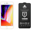 IDOL 1991 TEMPERED GLASS ��� IPHONE 8/7 PLUS 9H 0.25mm TITANIUM SEMI CURVED FULL GLUE BLACK - (5205308258534)