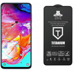 IDOL 1991 TEMPERED GLASS ��� SAMSUNG A70 2019 A705 9H 0.25mm TITANIUM SEMI CURVED FULL GLUE BLACK - (5205308258978)