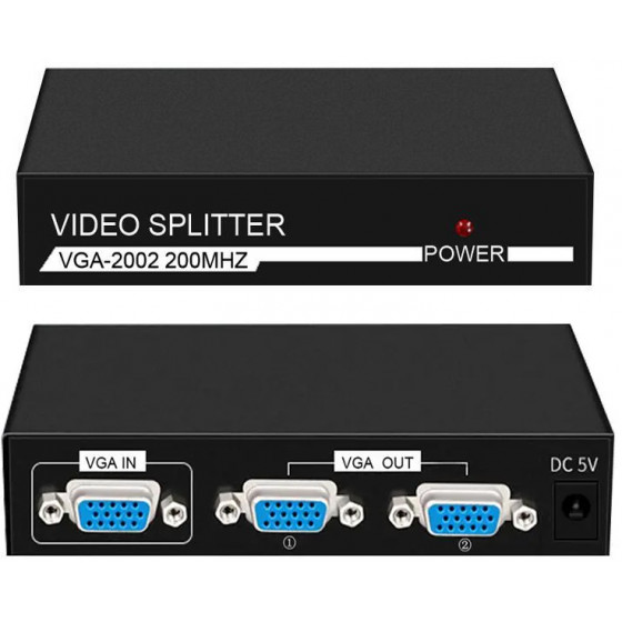 POWERTECH VGA splitter 1 �� 2 �������� 1920x1440px 200MHz - (CAB-G031)