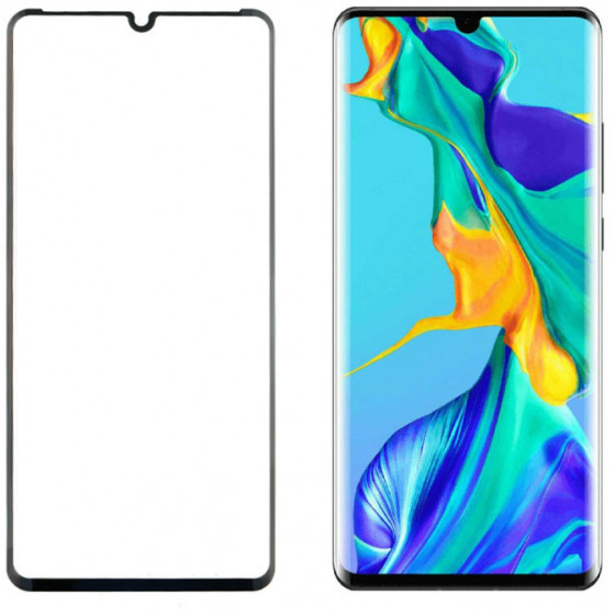 IDOL 1991 TEMPERED GLASS ��� HUAWEI P30 PRO 9H 0.30mm 3D SEMI CURVED FINGER UNLOCK BLACK FULL COVER - (5205308236815)