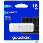 GOODRAM USB 2,0 FLASH DRIVE 16GB WHITE - (UME2-0160W0R11)