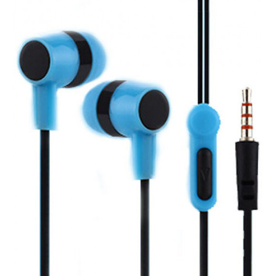 LAMTECH HANDSFREE WITH MIC 3,5MM JACK BLUE - (LAM021349)