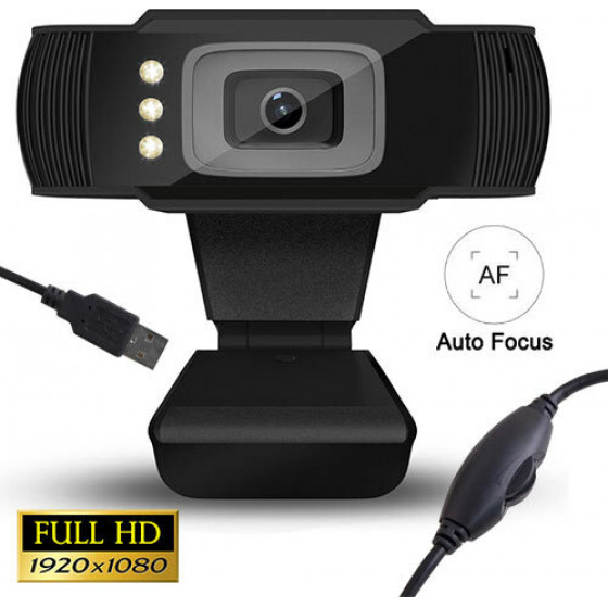 LAMTECH FULL HD USB WEB CAMERA WITH LED 1080P - (LAM021509)
