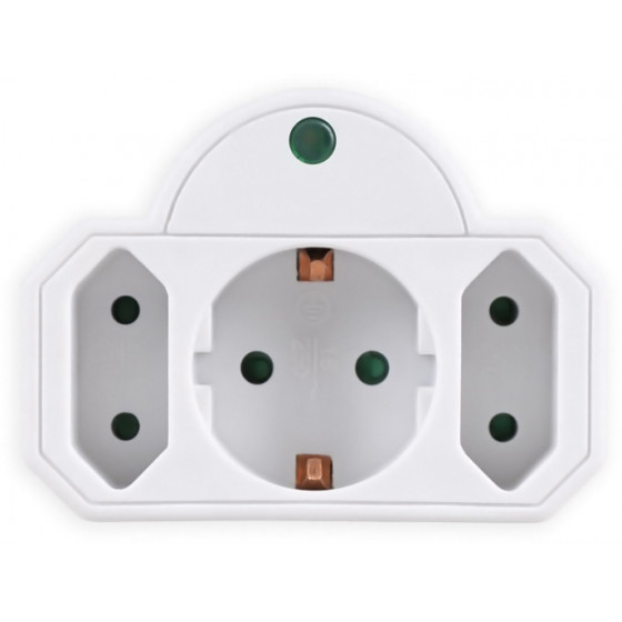 POWERTECH ���������� �������� 1x schuko 2x euro 16A ������ - (PT-816)