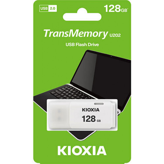 KIOXIA USB 2.0 FLASH STICK 128GB HAYABUSA WHITE U202 - (LU202W128GG4)