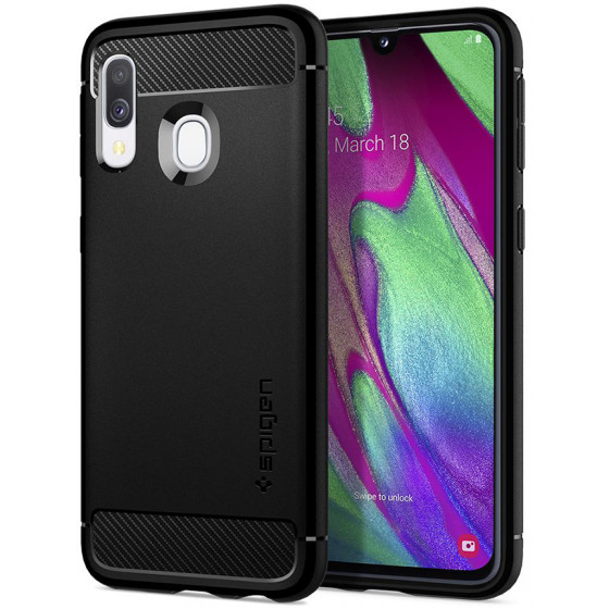 SPIGEN RUGGED ARMOR ��� GALAXY A40 MATTE BLACK - (618CS26244)