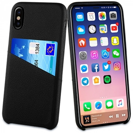 MUVIT CARD HOLDER IPHONE X XS black backcover - (MUCRC0012)