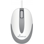 MediaRange Optical Mouse Corded 3-Button Compact-sized White Grey Wired - (MROS214)