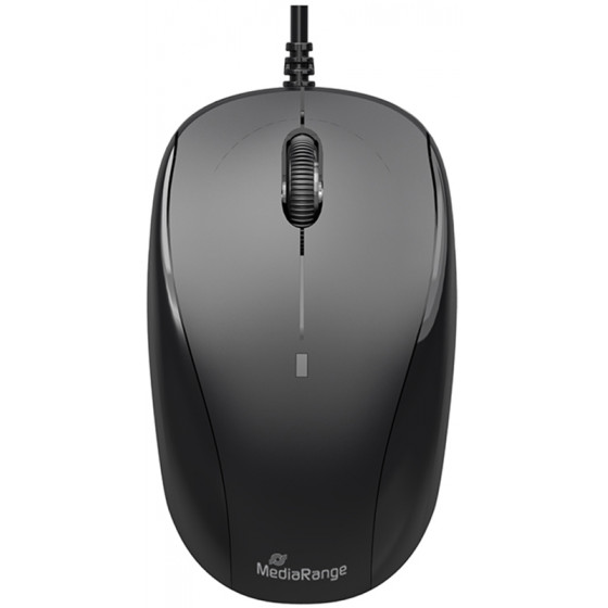 MediaRange Optical Mouse Corded 3-Button Black Wired - (MROS213)