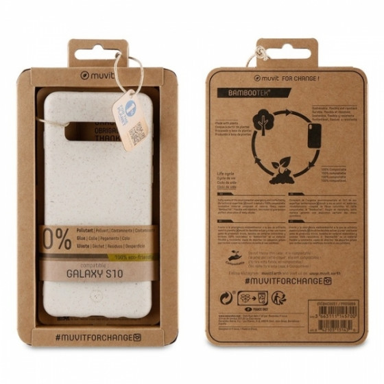 MUVIT BAMBOOTEK SAMSUNG S10 cotton white backcover - (MCBKC0051)