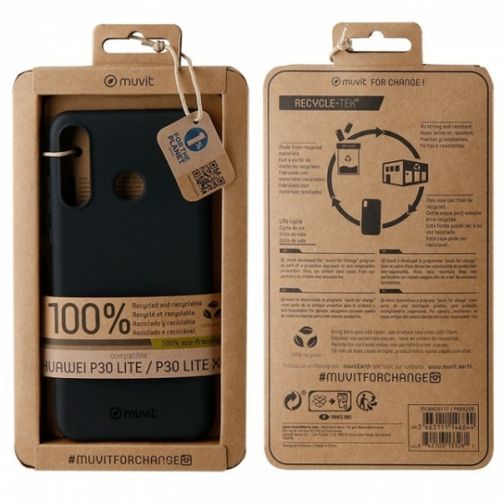 MUVIT RECYCLETEK HUAWEI LITE/ P30 LITE XL black backcover - (MCBKC0117)