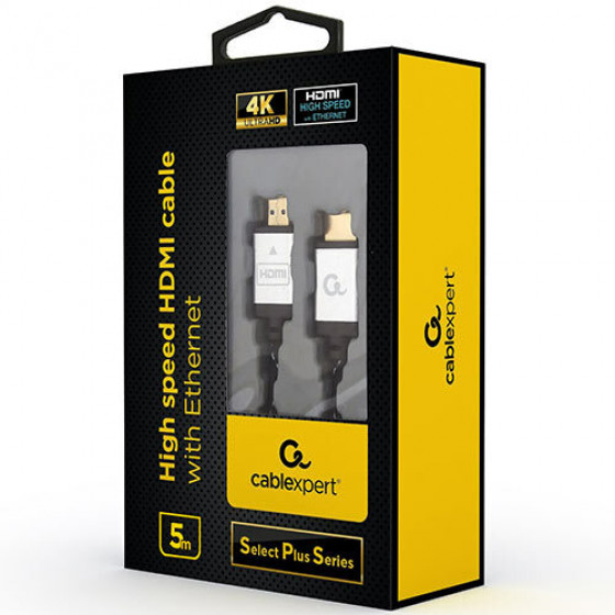 CABLEXPERT 4K HIGH SPEED HDMI CABLE WITH ETHERNET SELECT PLUS SERIES 5M - (CCB-HDMIL-5M)