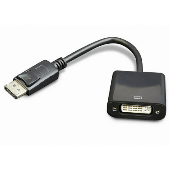 CABLEXPERT DISPLAYPORT TO DVI ADAPTER WITH CABLE BLACK - (A-DPM-DVIF-002)