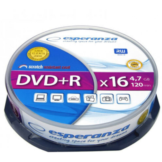 ESPERANZA DVD+R 4.7GBX16 CAKE BOX 10PCS - (1117)