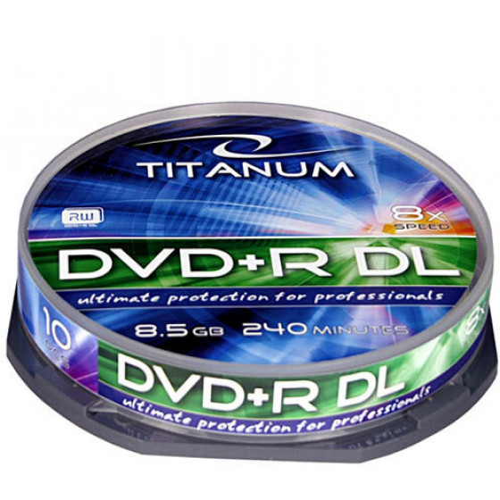 ESPERANZA DVD+R TITANIUM 8.5GBX8 DL CAKE BOX 10PCS - (1249)