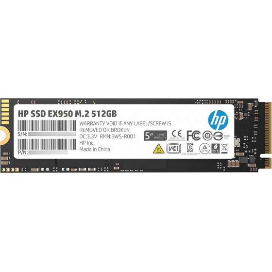 HP SSD M.2 NVME PCI-E 512GB EX950 M.2 2280 NVMe PCI-E GEN3x4 5YW. - (5MS22AA)