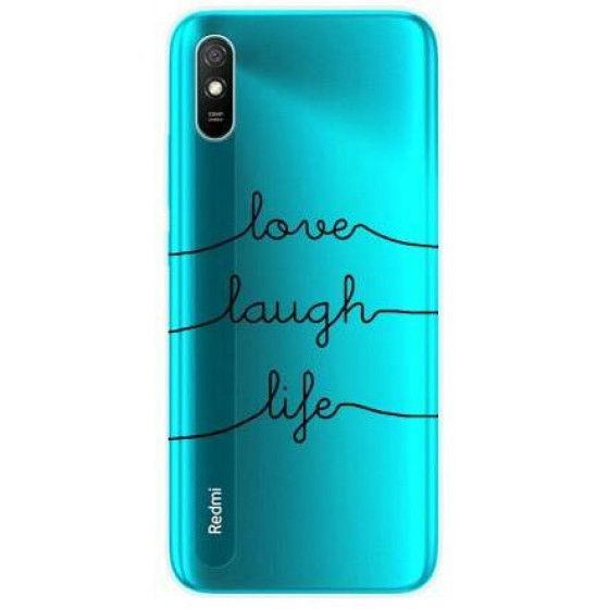 Inos ���� TPU ��� Xiaomi Redmi 9A Art Theme Love-Laugh-Life - (5205598140700)