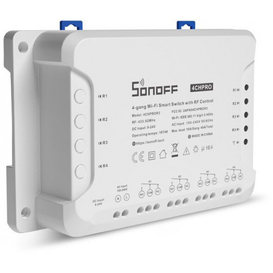 SONOFF Smart ��������� 4CH PRO R3 4 ������ 40A RF control ������ - (4CHPROR3)