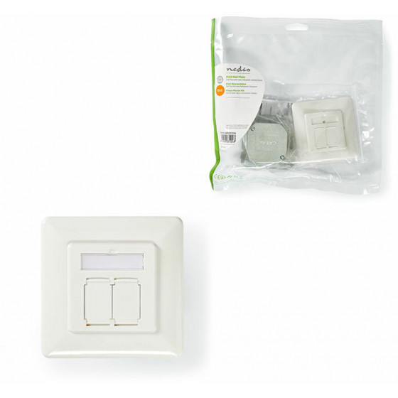 NEDIS CCGP89250IV Network Wall Box Cat 6a 2x RJ45 Female - Flat Face Mounting Iv