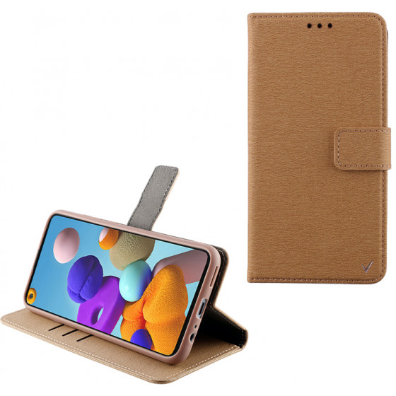 VOLTE-TEL ���� SAMSUNG A21s A217 ALLURE MAGNET BOOK STAND CLIP GOLD - (5205308268281)