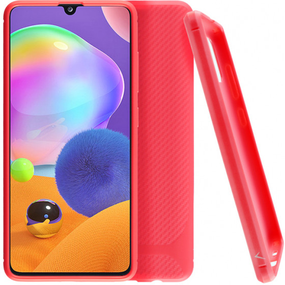 VOLTE-TEL ���� SAMSUNG A31 A315 CARBON RUGGED CAMERA PROTECTIVE RED - (5205308273995)