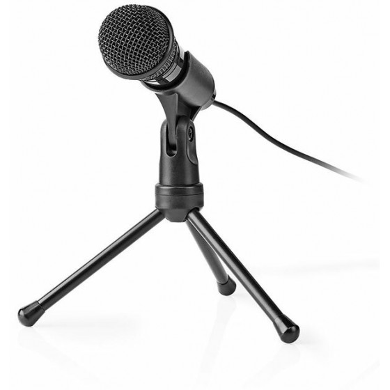 NEDIS MICTJ100BK Wired Microphone On/Off Button With Tripod 3.5 mm