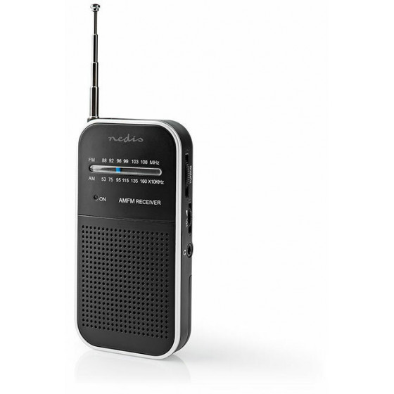 NEDIS RDFM1110SI FM / AM Radio 1.5 W Pocket Size Silver / Black