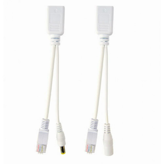 CABLEXPERT UTP PASSIVE PoE ADAPTER KIT 0.15M WHITE - (PP12-POE-0.15M-W)